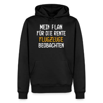 Plan Rente Flugzeuge Beobachten Geschenk Opa - Männer Premium Bio Hoodie - Schwarz - Vorne - Nico (187cm)