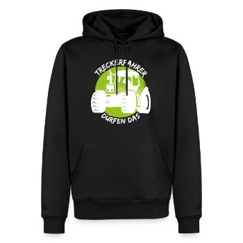 Treckerfahrer dürfen das Landwirt Geschenk - Männer Premium Bio Hoodie - Schwarz - Vorne - Nico (187cm)