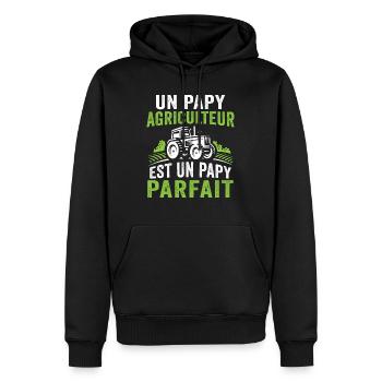 Un papy agriculteur est un papy parfait - Sweat à capuche Premium bio Homme - noir - Devant - Nico (187cm)