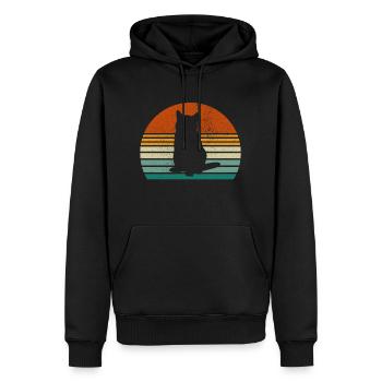 Retro-Geschenk Katze T-Shirt Katzen - Männer Premium Bio Hoodie - Schwarz - Vorne - Nico (187cm)