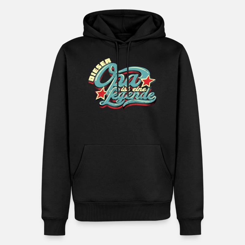 Opa eine Legende - Männer Premium Bio Hoodie - Schwarz