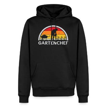 Gartenchef Garten Pflanzen Vintage sunset retro - Männer Premium Bio Hoodie - Schwarz - Vorne - Nico (187cm)