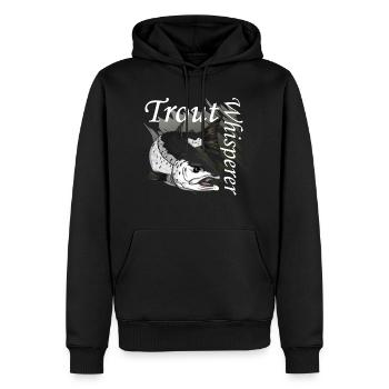 Forellen Flüsterer - Männer Premium Bio Hoodie - Schwarz - Vorne - Nico (187cm)