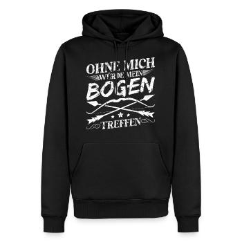 Mein Bogen Bogenschießen Bogenschütze Geschenk - Männer Premium Bio Hoodie - Schwarz - Vorne - Nico (187cm)
