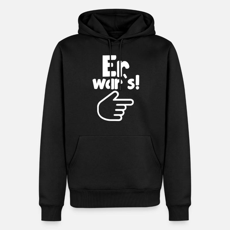 Er wars - Männer Premium Bio Hoodie - Schwarz