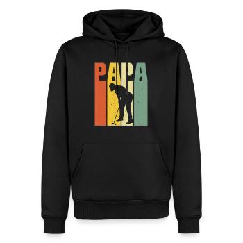 retro papa golfer golfer dad t-shirt golf dad - Männer Premium Bio Hoodie - Schwarz - Vorne - Nico (187cm)