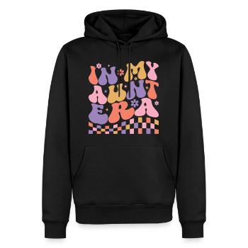 In My Aunt Era Baby Announcement for Aunt Mother's - Sweat à capuche Premium bio Homme - noir - Devant - Nico (187cm)
