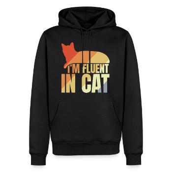 I'm Fluent In Cat - Männer Premium Bio Hoodie - Schwarz - Vorne - Nico (187cm)