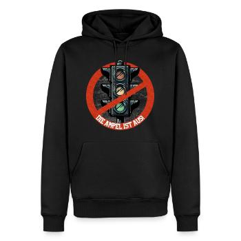 Die AMPEL ist AUS! - Männer Premium Bio Hoodie - Schwarz - Vorne - Nico (187cm)