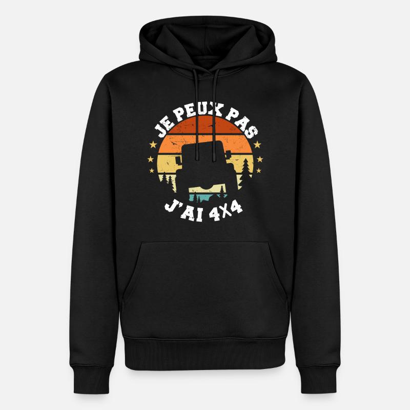 4x4 - Je Peux Pas J'ai 4X4 - Humour 4X4 - Sweat à capuche Premium bio Homme - noir