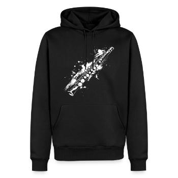 Flûte - Sweat à capuche Premium bio Homme - noir - Devant - Nico (187cm)