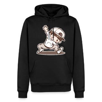 Petit garçon de breakdance - Sweat à capuche Premium bio Homme - noir - Devant - Nico (187cm)