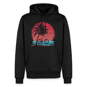 Bicycle Synthwave - Men’s Premium Organic Hoodie - black - Front - Nico (187cm)