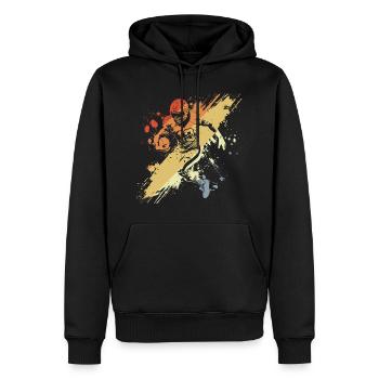 Vintage Footballspieler - Männer Premium Bio Hoodie - Schwarz - Vorne - Nico (187cm)