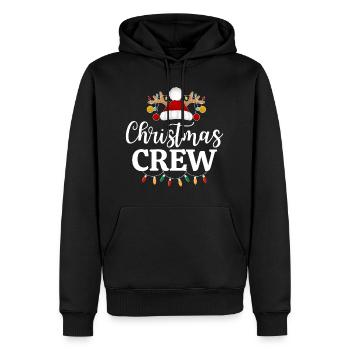 Weihnachtscrew, Festliches Rentier Weihnachtsmann Hut Design - Männer Premium Bio Hoodie - Schwarz - Vorne - Nico (187cm)