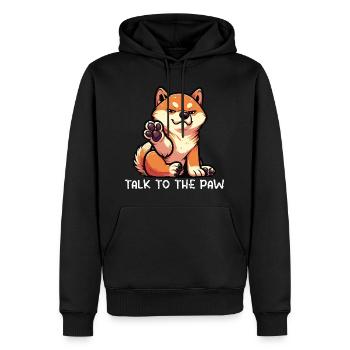 Parlez à la patte Shiba Inu Shiba propriétaire chien Shiba - Sweat à capuche Premium bio Homme - noir - Devant - Nico (187cm)