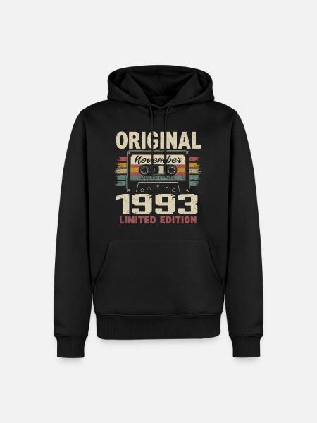 November 1993 Geschenk November 1993 - Männer Premium Bio Hoodie - Schwarz