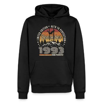 Dezember 1993 Originalausgabe Dezember-Geschenk - Männer Premium Bio Hoodie - Schwarz - Vorne - Nico (187cm)