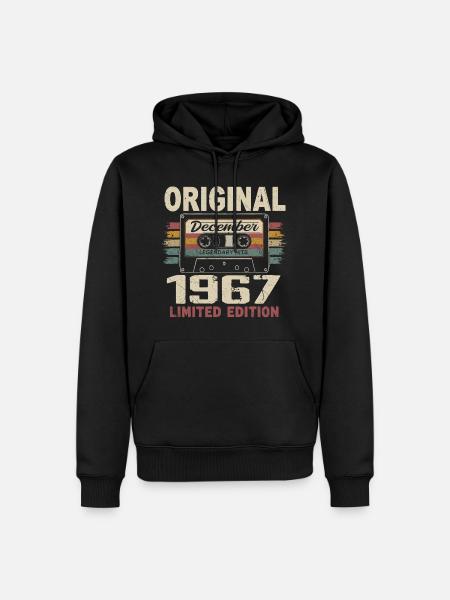 December 1967 Birthday Gift - Men’s Premium Organic Hoodie - black