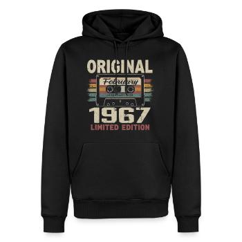 Februar 1967, Februar 1967 Geburtstagsgeschenk - Männer Premium Bio Hoodie - Schwarz - Vorne - Nico (187cm)