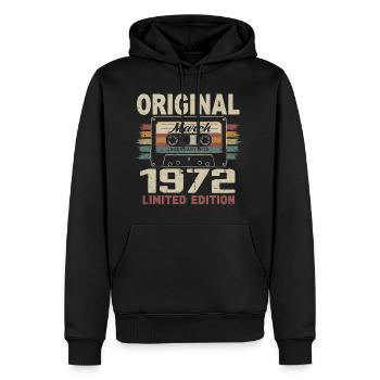 März 1972 Jahrgang März 1972 - Männer Premium Bio Hoodie - Schwarz - Vorne - Nico (187cm)