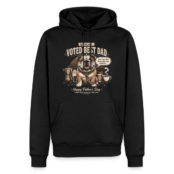 Meilleur Papa Chien Voté - Fête des pères - Sweat à capuche Premium bio Homme - noir - Devant - Nico (187cm)