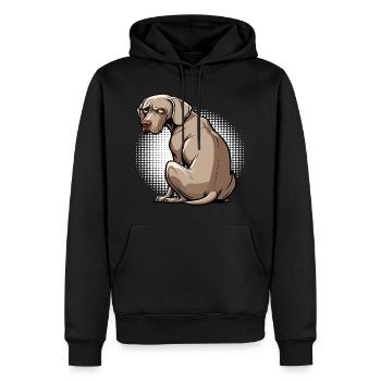 Propriétaire de Weimaraner Passionné de Weimaraner - Sweat à capuche Premium bio Homme - noir - Devant - Nico (187cm)