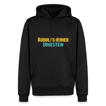 Rudolfsheimer Urgestein Wien Österreich Spruch - Männer Premium Bio Hoodie - Schwarz - Vorne - Nico (187cm)