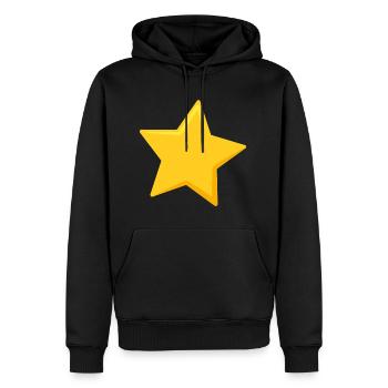 Étoile - Sweat à capuche Premium bio Homme - noir - Devant - Nico (187cm)