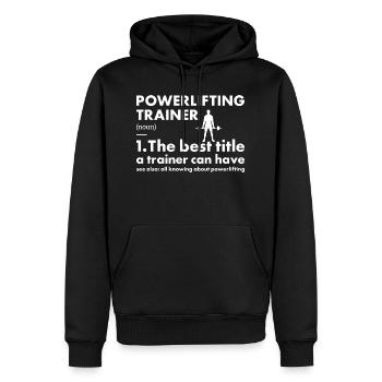 Sports Trainer Powerlifting - Men’s Premium Organic Hoodie - black - Front - Nico (187cm)