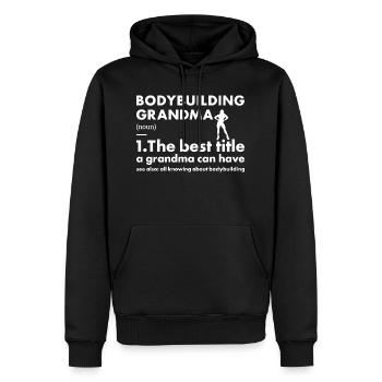 Sport Grandma Definition Bodybuilding - Männer Premium Bio Hoodie - Schwarz - Vorne - Nico (187cm)