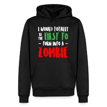 Funny Zombie - Männer Premium Bio Hoodie - Schwarz - Vorne - Nico (187cm)