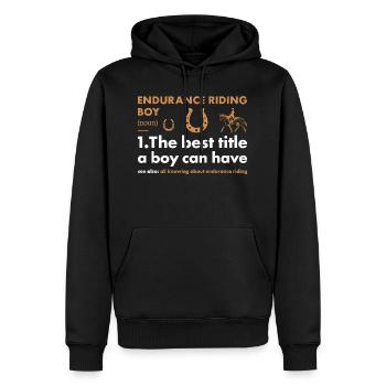 Rider Boy Definition Endurance Riding - Männer Premium Bio Hoodie - Schwarz - Vorne - Nico (187cm)