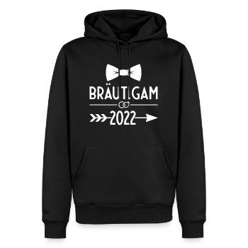 JGA 2022 Bräutigam 2022 Pfeil - Männer Premium Bio Hoodie - Schwarz - Vorne - Nico (187cm)