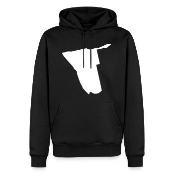 Drapeau de la carte de la Namibie - Sweat à capuche Premium bio Homme - noir - Devant - Nico (187cm)