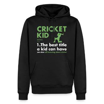 Sport Kid Définition Cricket - Sweat à capuche Premium bio Homme - noir - Devant - Nico (187cm)
