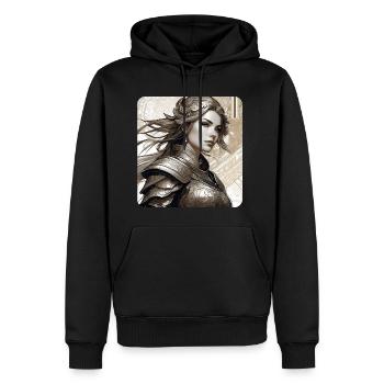 Fantasy Anime Girl Wikinger Germanen Mittelalter - Männer Premium Bio Hoodie - Schwarz - Vorne - Nico (187cm)