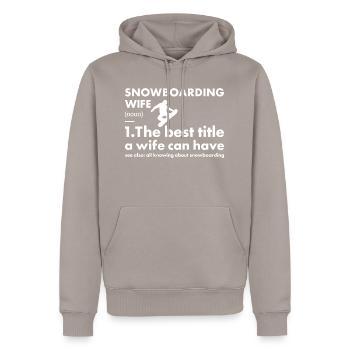 Sport Wife Snowboarding - Männer Premium Bio Hoodie - Taupe - Vorne - Nico (187cm)