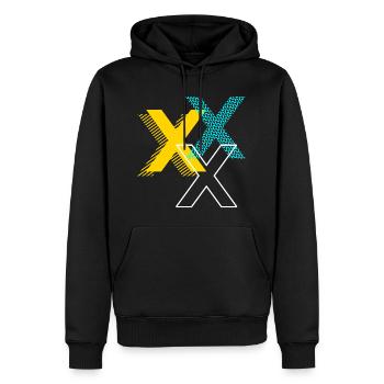 X Buchstabe - Männer Premium Bio Hoodie - Schwarz - Vorne - Nico (187cm)