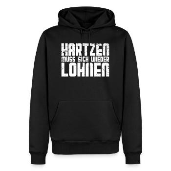 Hartzen muss sich wieder lohnen Hartz 4 Geschenk - Männer Premium Bio Hoodie - Schwarz - Vorne - Nico (187cm)