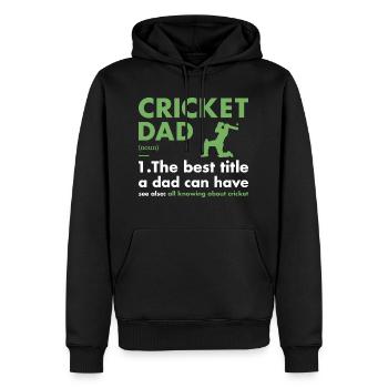 Sport Dad Definition Cricket - Männer Premium Bio Hoodie - Schwarz - Vorne - Nico (187cm)