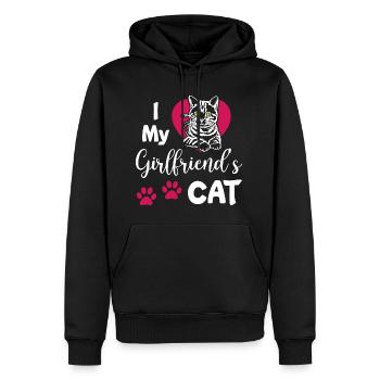 I Love My Girlfriends Cat - Männer Premium Bio Hoodie - Schwarz - Vorne - Nico (187cm)