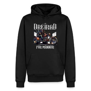 Trike - Dreirad für Männer - zum Vatertag - Männer Premium Bio Hoodie - Schwarz - Vorne - Nico (187cm)