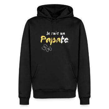 je suis un papate. Cadeau fête des pères - Sweat à capuche Premium bio Homme - noir - Devant - Nico (187cm)
