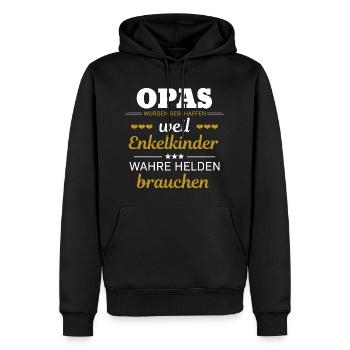 Opas wurden geschaffen - Männer Premium Bio Hoodie - Schwarz - Vorne - Nico (187cm)