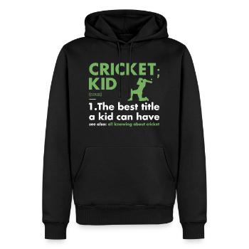 Sport Kid Définition Cricket - Sweat à capuche Premium bio Homme - noir - Devant - Nico (187cm)