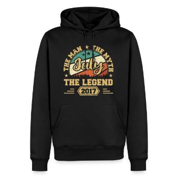 July 2017 The Man, The Myte, The legend, Juli 2017 - Männer Premium Bio Hoodie - Schwarz - Vorne - Nico (187cm)