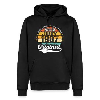 1987 Juli - Jahre Großartigkeit seit Juli 1987 - Männer Premium Bio Hoodie - Schwarz - Vorne - Nico (187cm)