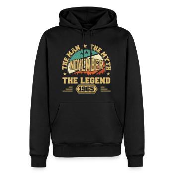 Legendary Since November 1965 Vintage 1965 Novembe - Men’s Premium Organic Hoodie - black - Front - Nico (187cm)