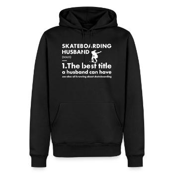 Sport Husband Skateboarding - Männer Premium Bio Hoodie - Schwarz - Vorne - Nico (187cm)